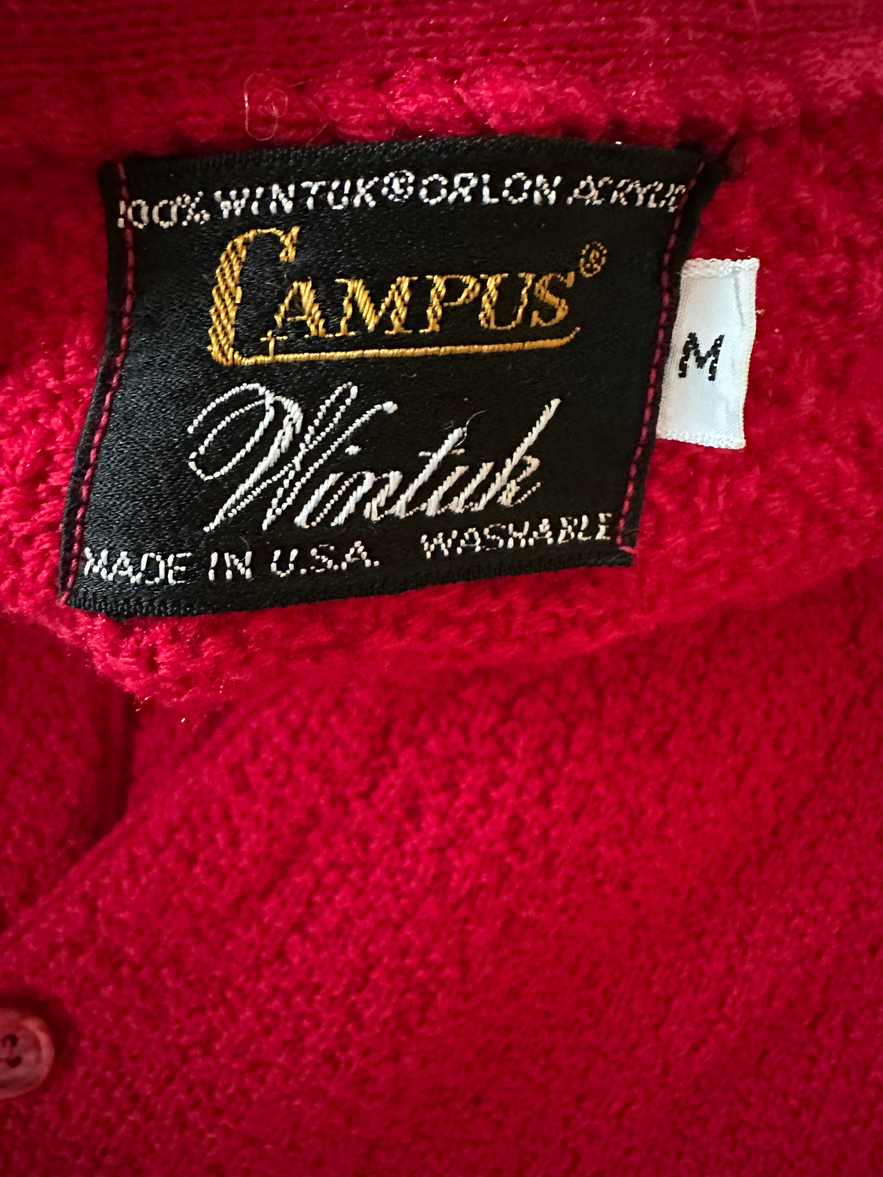70's Campus Wintuk Cardigan Sweater