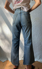70's Plain Pockets Flare Jeans Tallon Zip