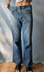70's Plain Pockets Flare Jeans Tallon Zip
