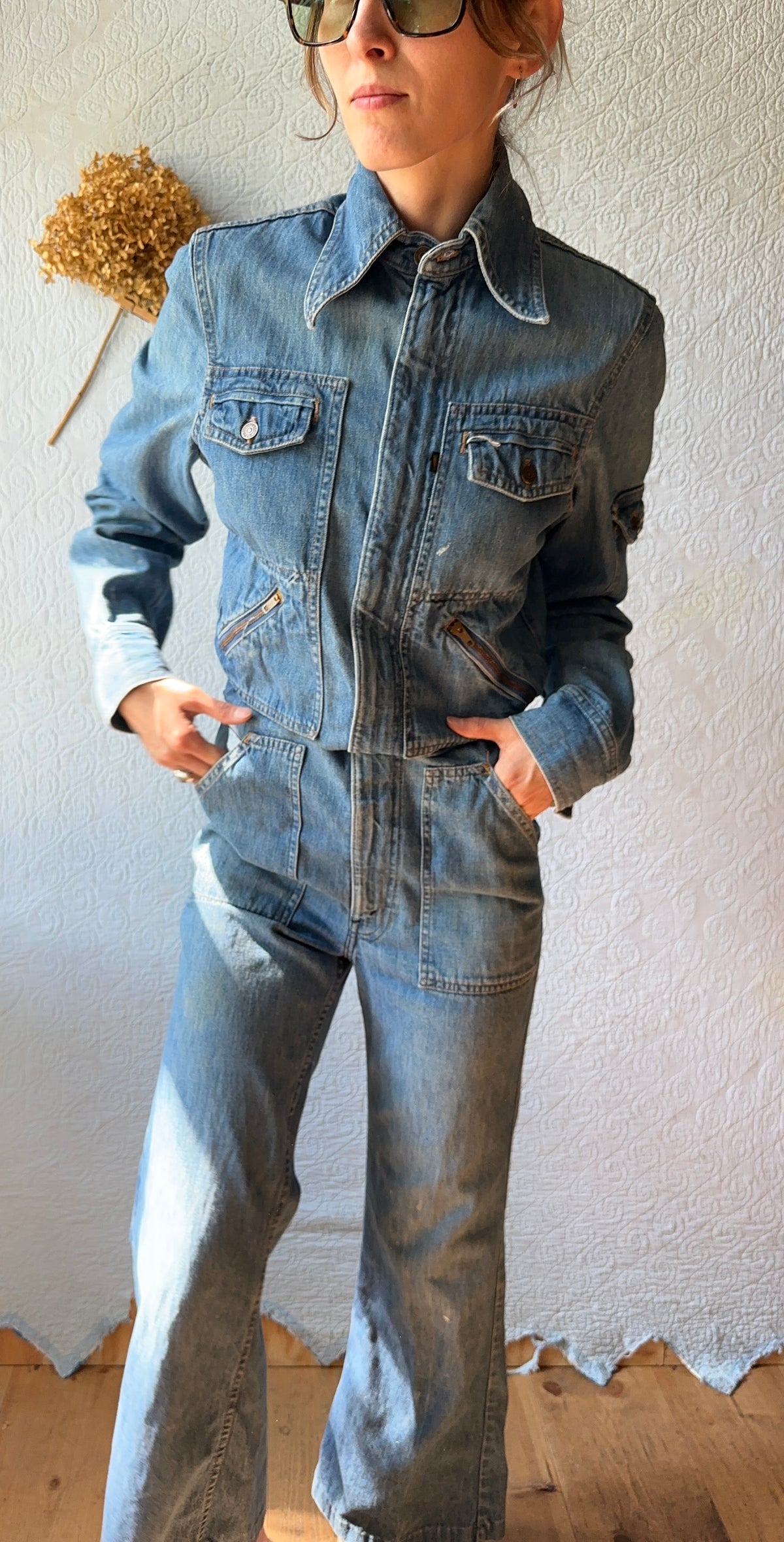 70's Levi's Fresh Produce Denim Jumpsuit Carrot Tab