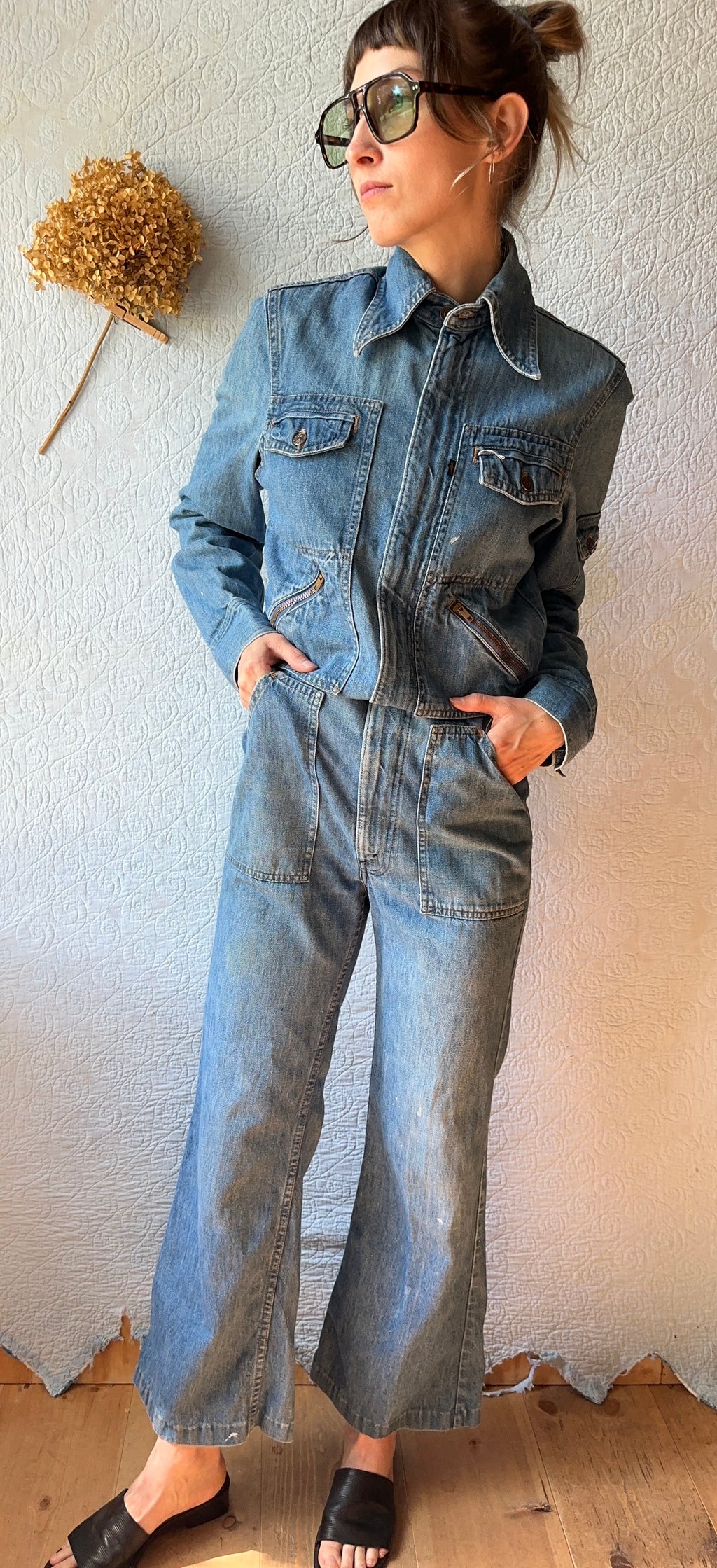 70's Levi's Fresh Produce Denim Jumpsuit Carrot Tab