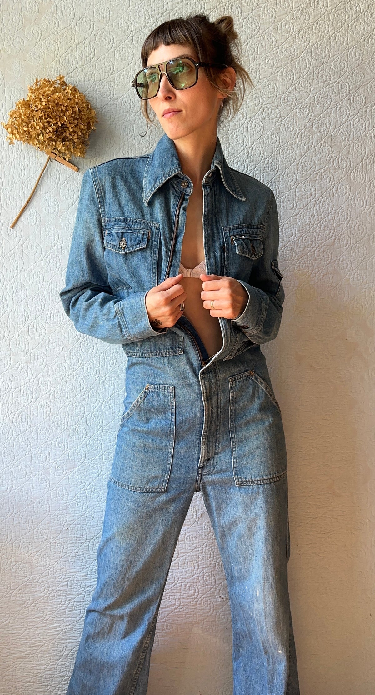 70's Levi's Fresh Produce Denim Jumpsuit Carrot Tab