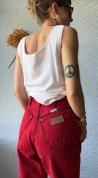 80's Red Acid Wash Wrangler Jeans