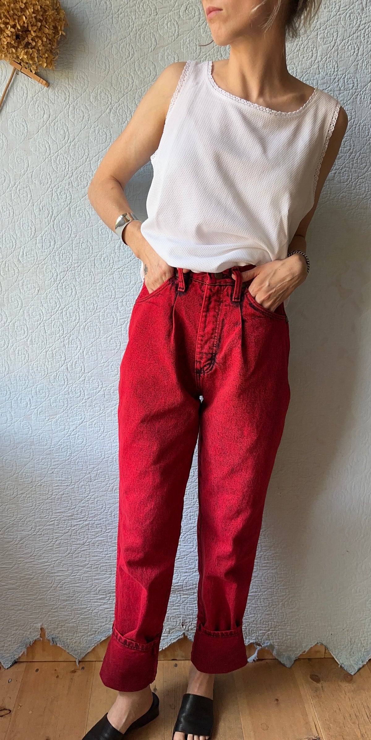 80's Red Acid Wash Wrangler Jeans