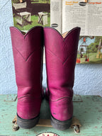 90's Justin Magenta Roper Boots