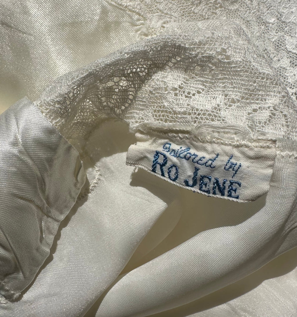 30's/40's Ro Jene White Satin Slip Dress