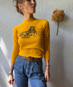 80's Mustard Yellow Tiger Sweatshirt