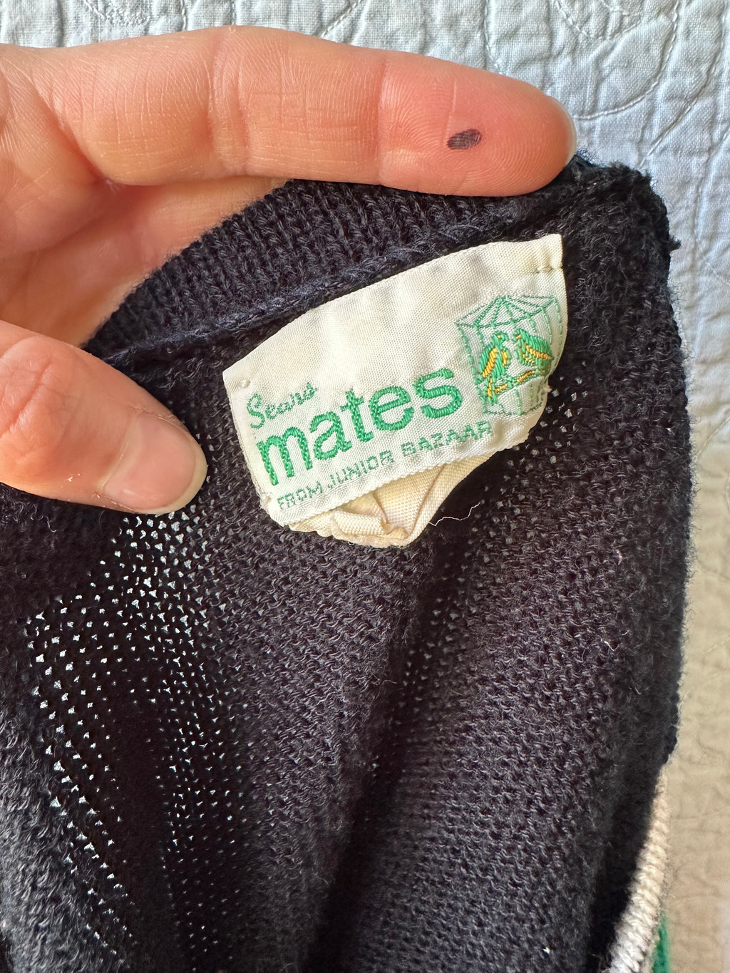 70's Sears Mates Stripped Mock Neck Tee
