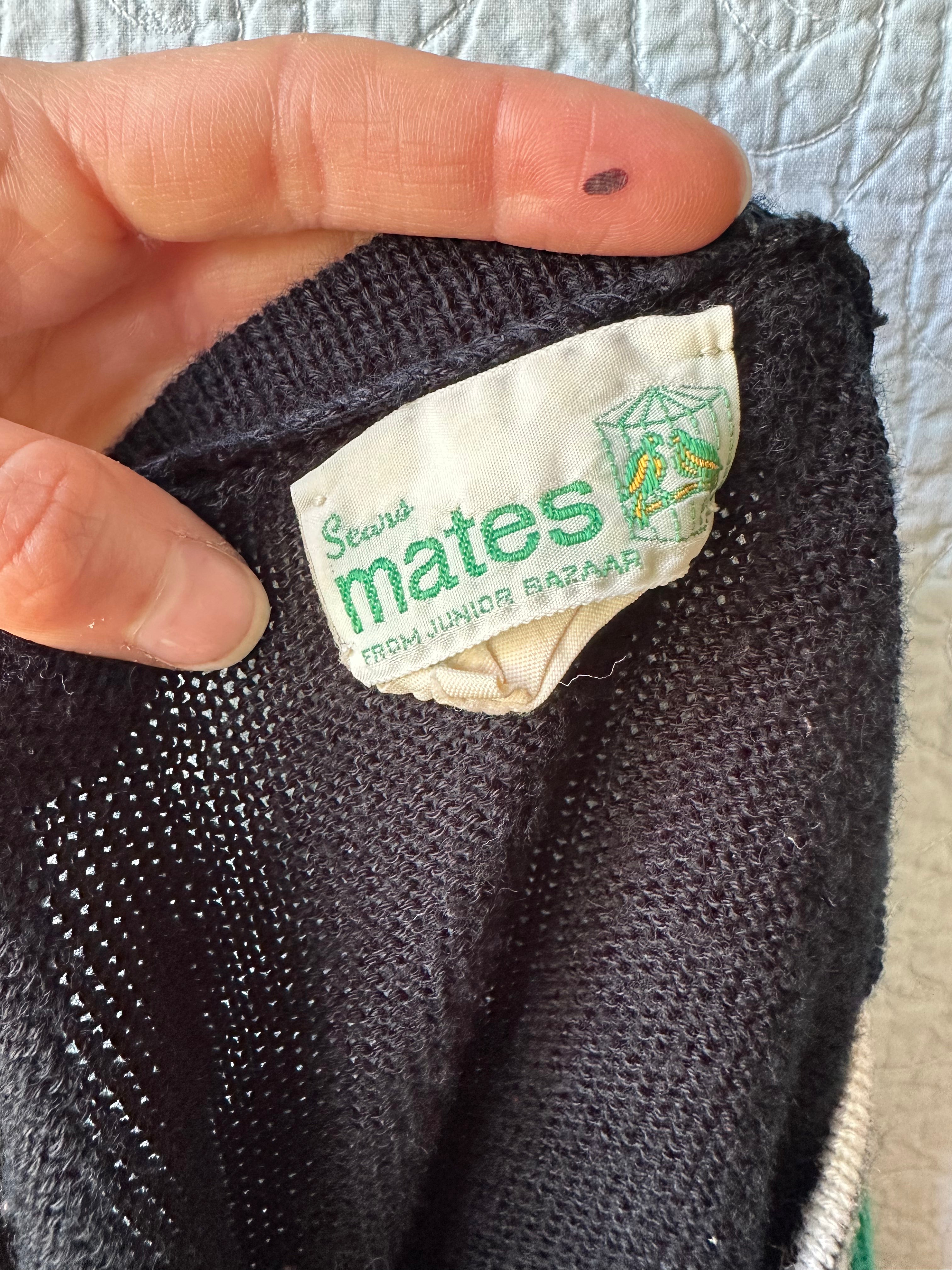 70's Sears Mates Stripped Mock Neck Tee