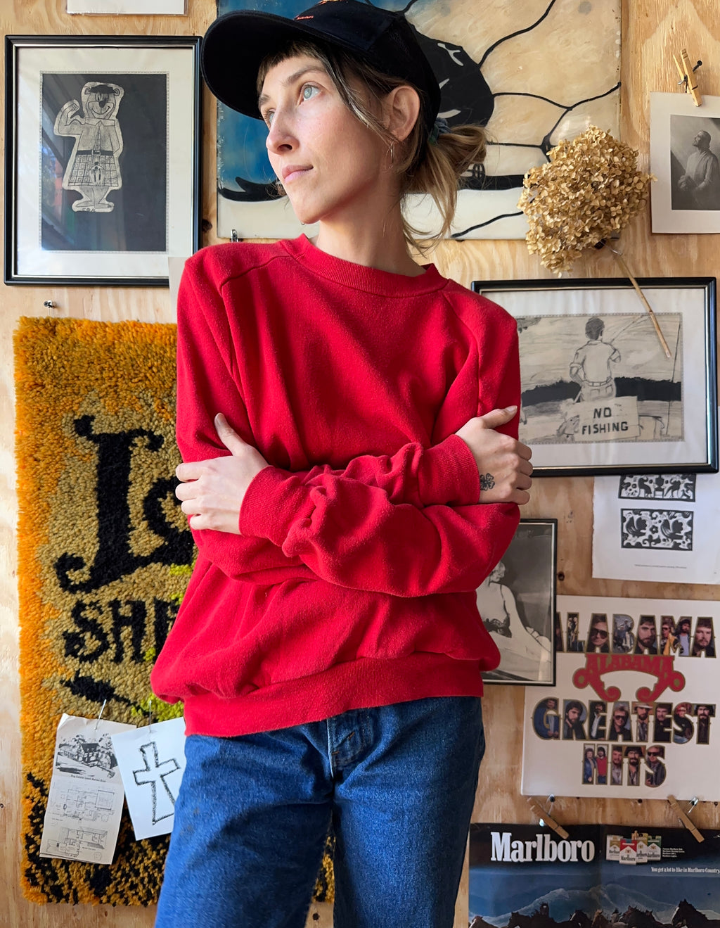 70's HealthKnit Red Pullover Sweatshirt