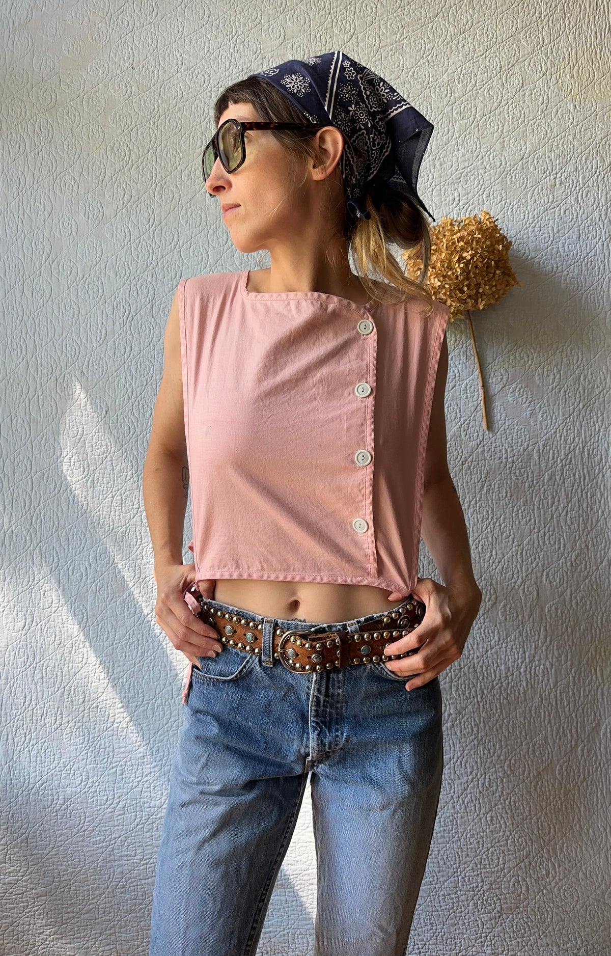 80's You Babes Pink Apron Top