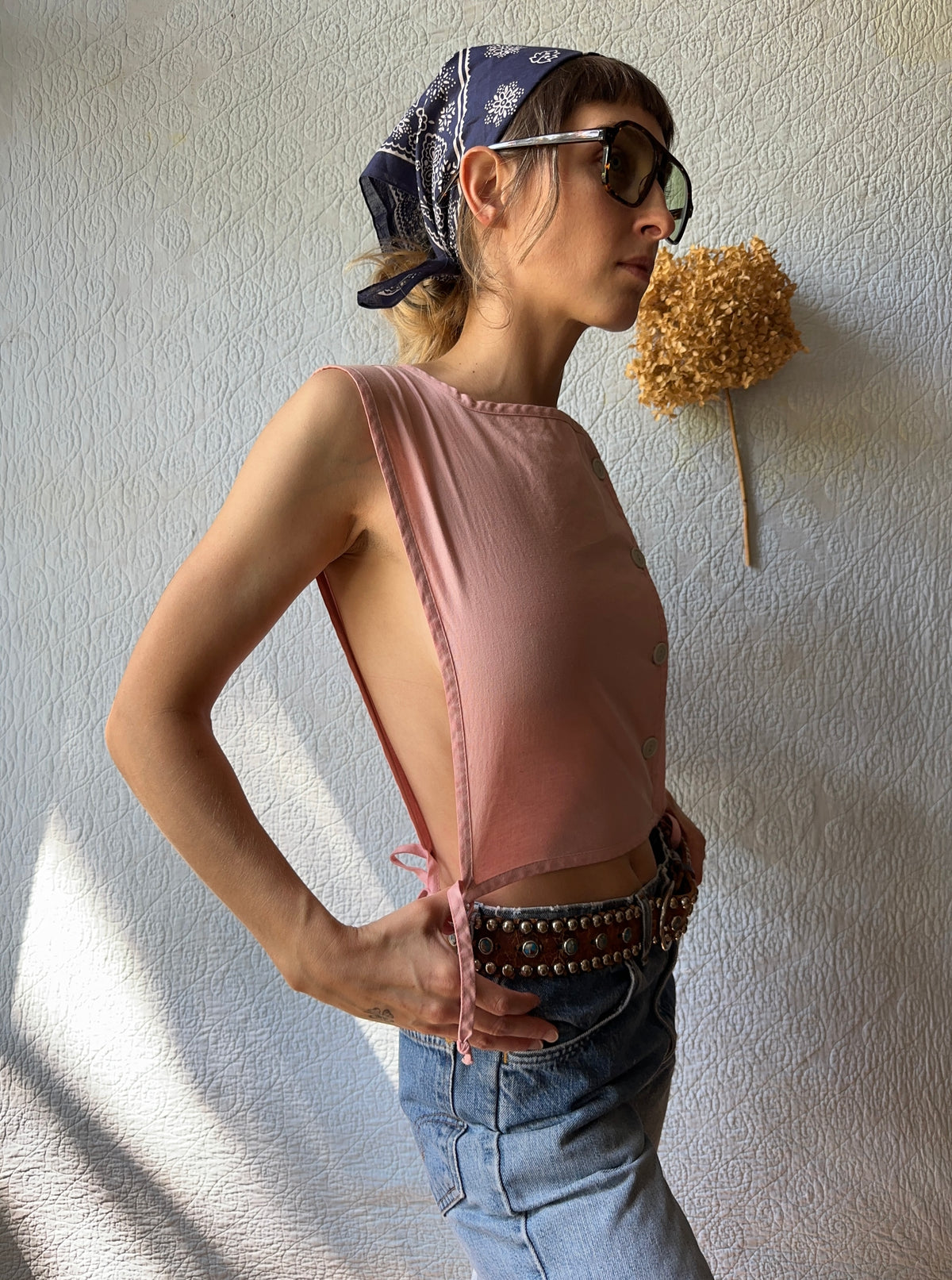 80's You Babes Pink Apron Top