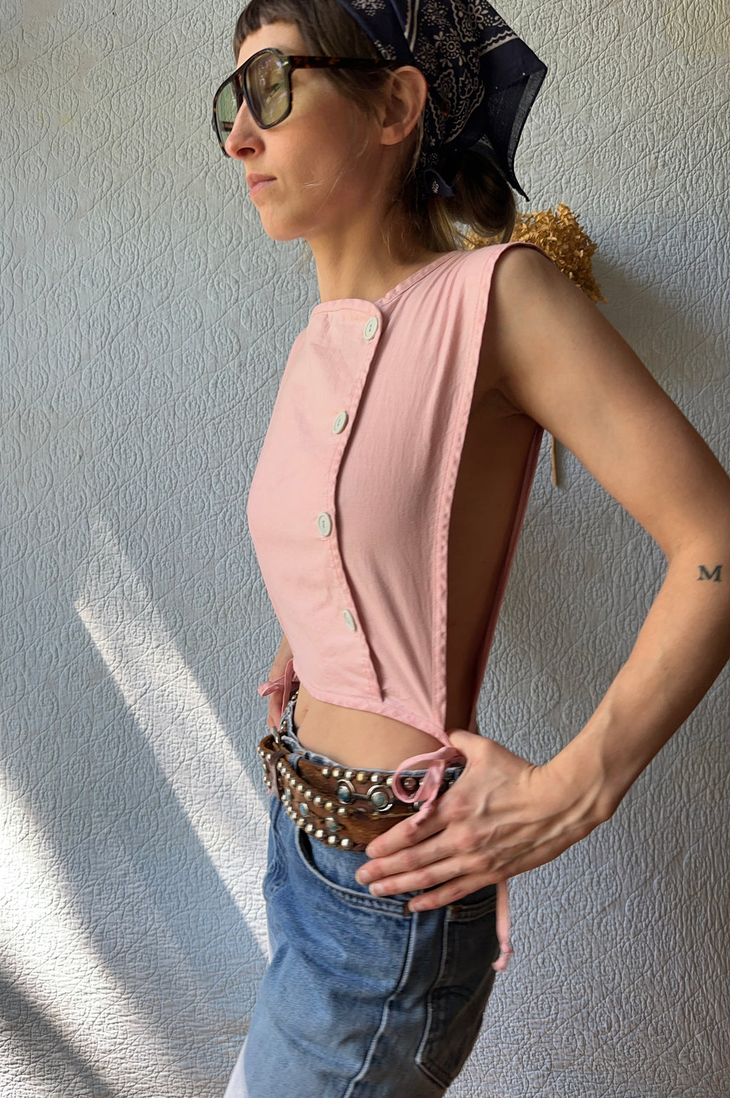 80's You Babes Pink Apron Top
