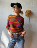 80's Stripped Boat Neck Shirt