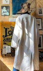 Vintage Handmade Canvas Duster And Bag With Wood Buttons