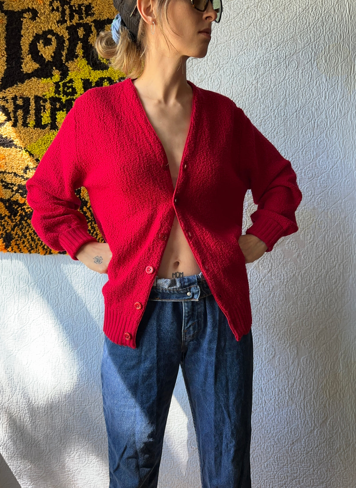 70's Campus Wintuk Cardigan Sweater