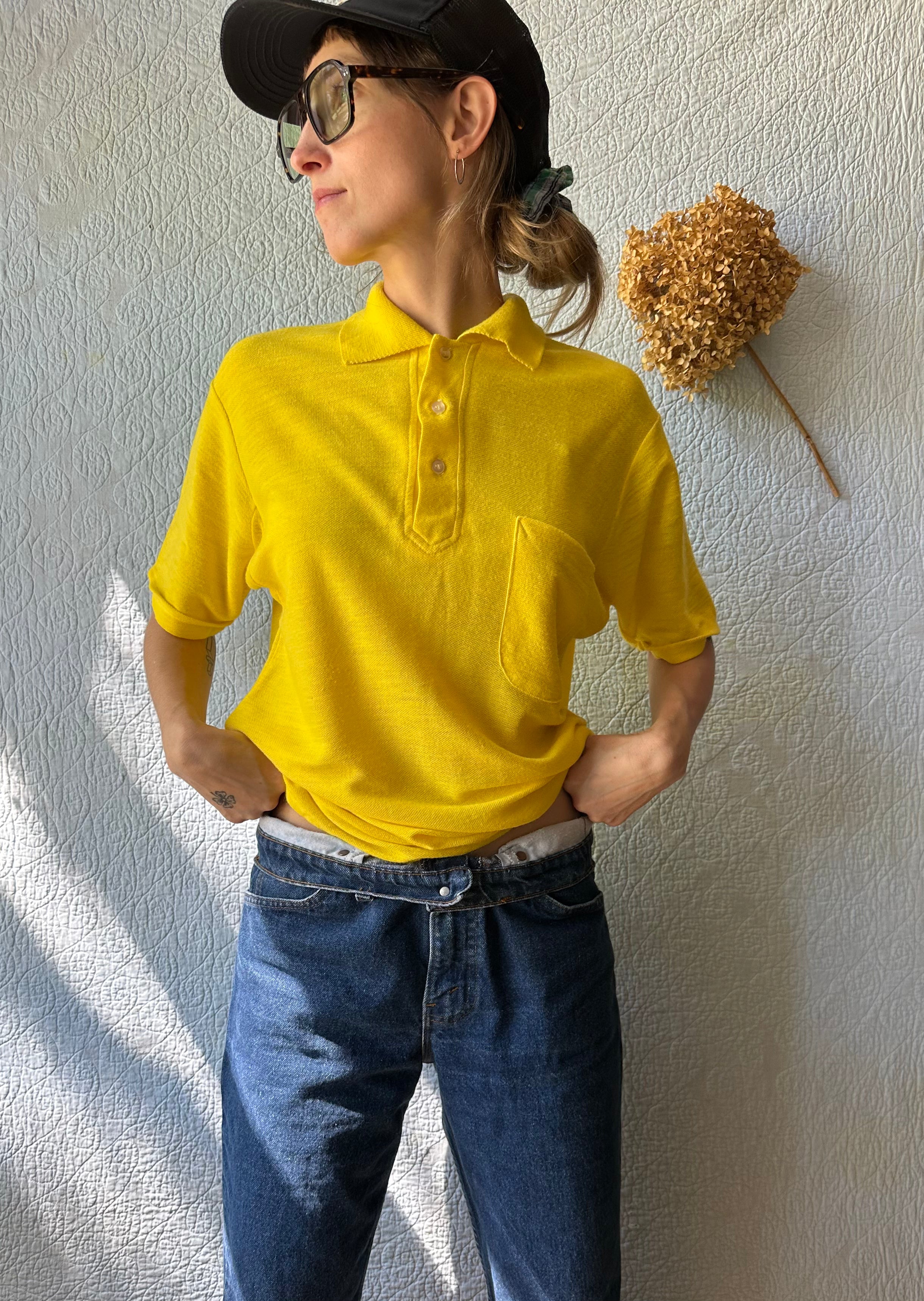 60's King Louie Yellow Blank Bowling Shirt