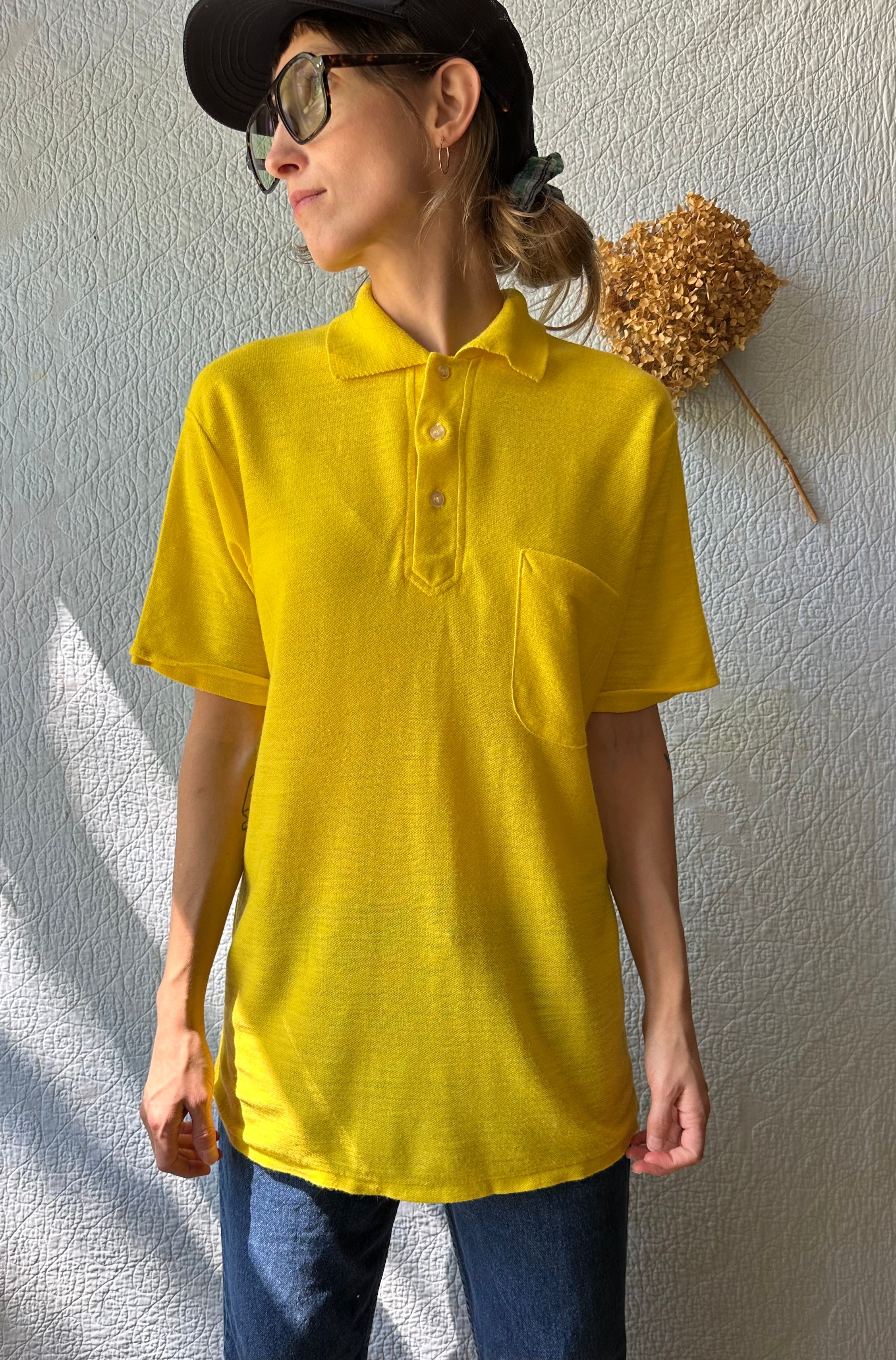 60's King Louie Yellow Blank Bowling Shirt