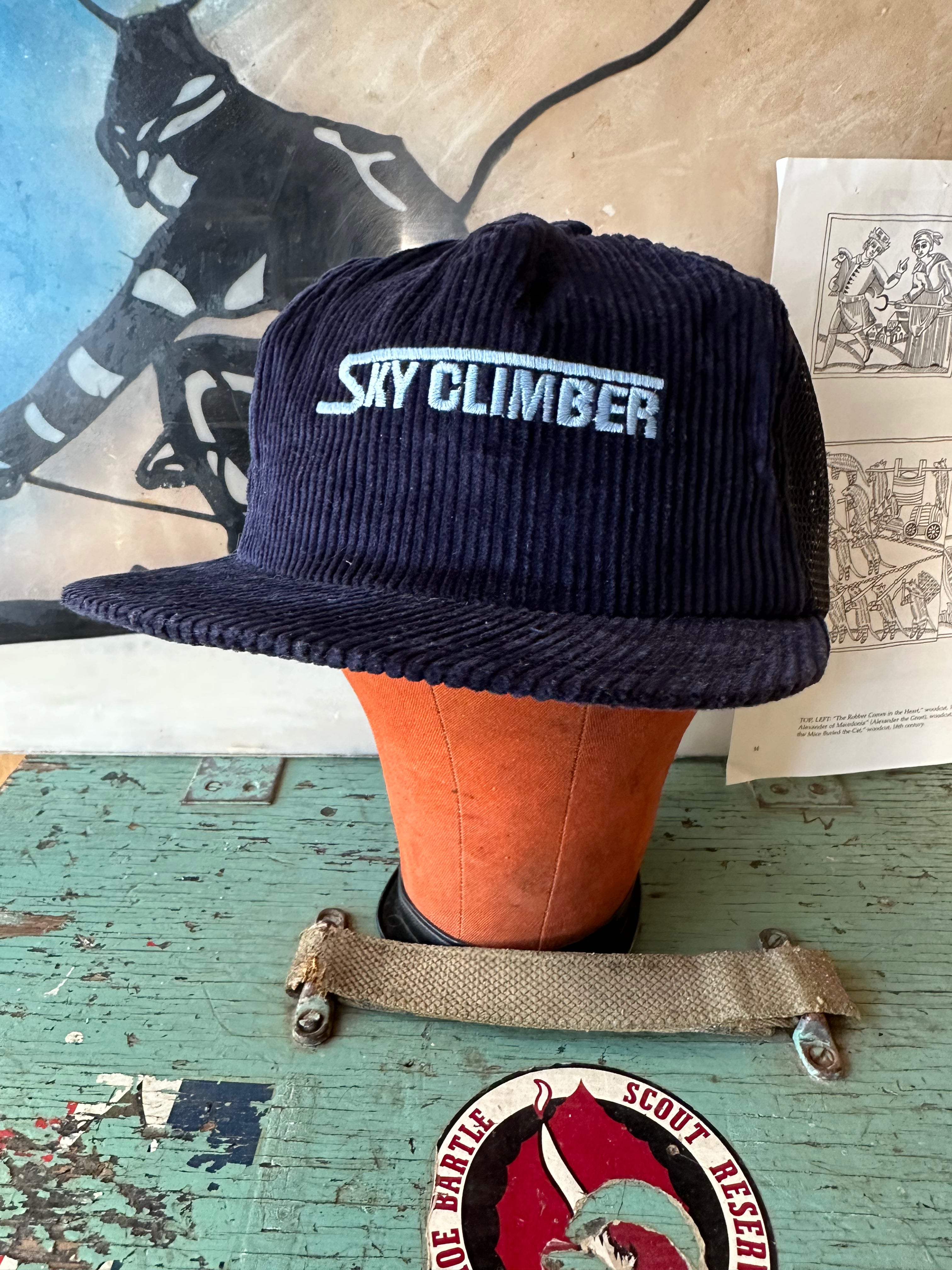 Vintage Sky Climbers Corduroy Navy Snapback Hat