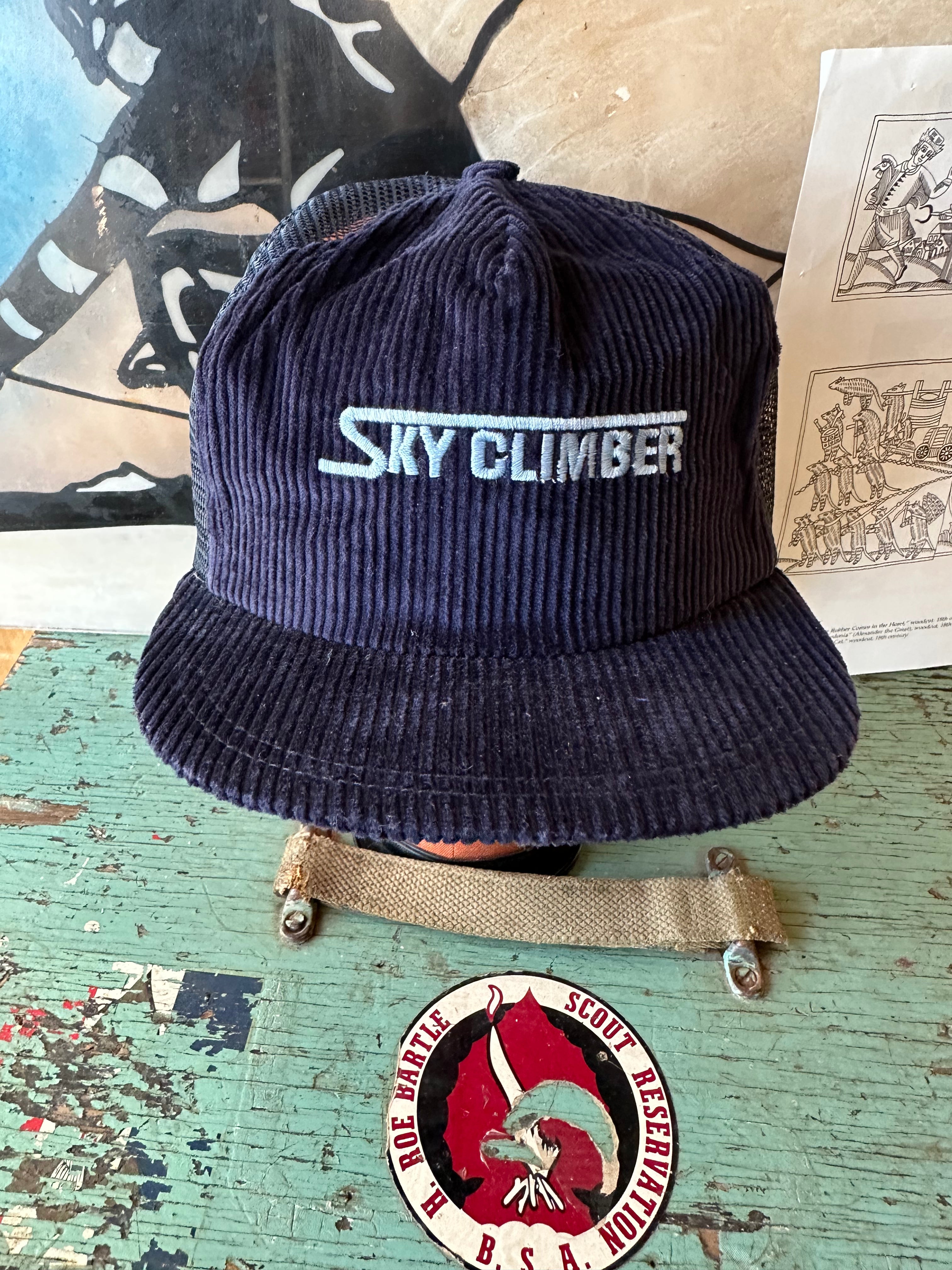 Vintage Sky Climbers Corduroy Navy Snapback Hat