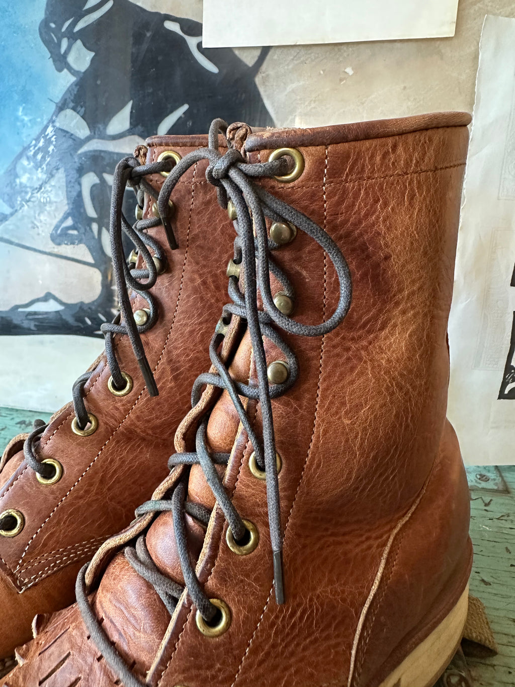 Vintage Justin 334 Apache Roper Leather Boots