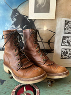 Vintage Justin 334 Apache Roper Leather Boots