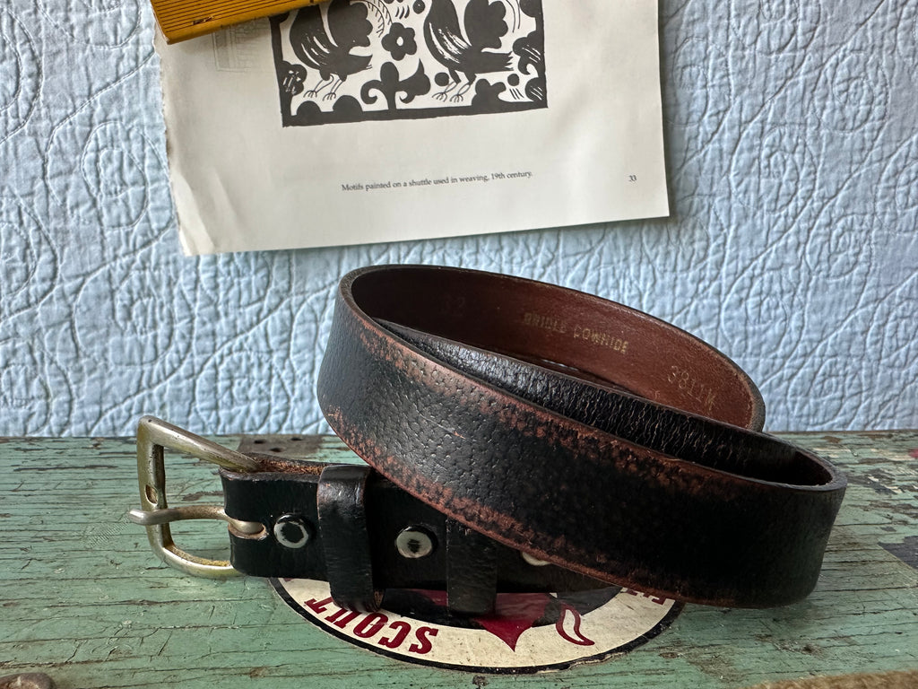 Thin Bridle Cowhide Belt