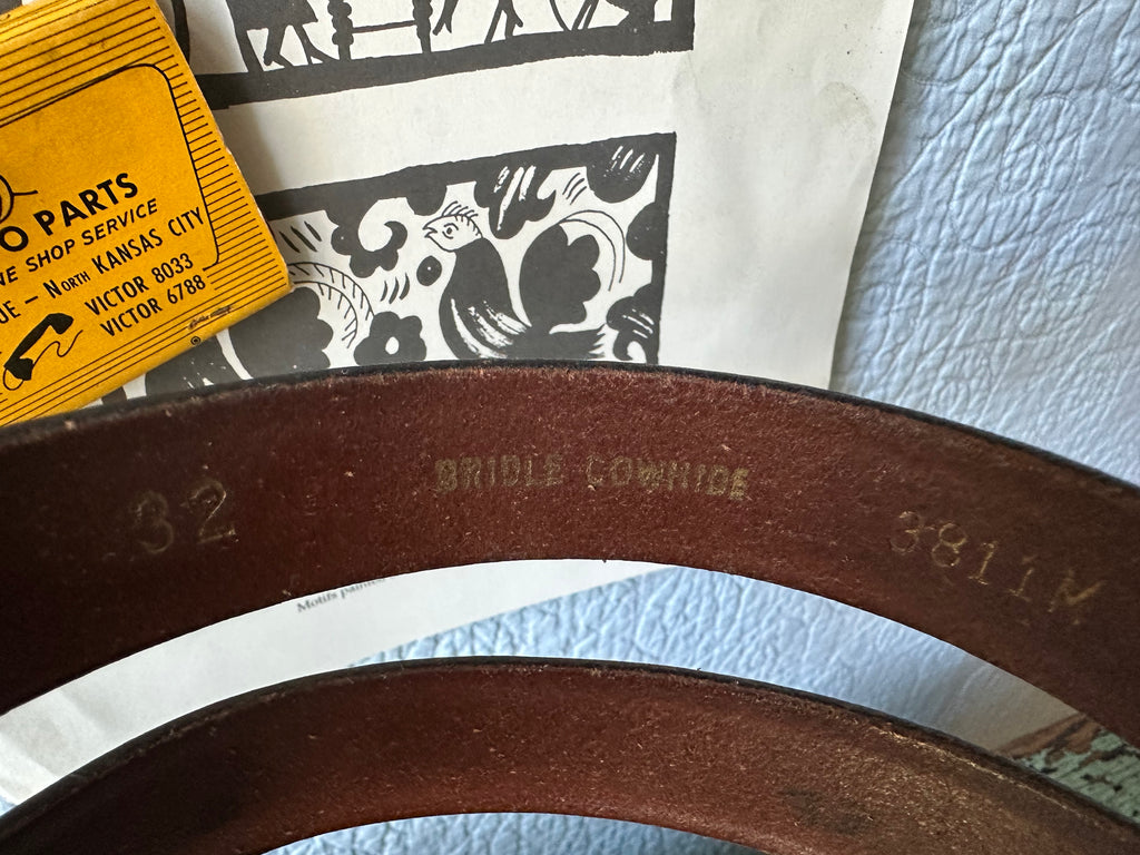 Thin Bridle Cowhide Belt