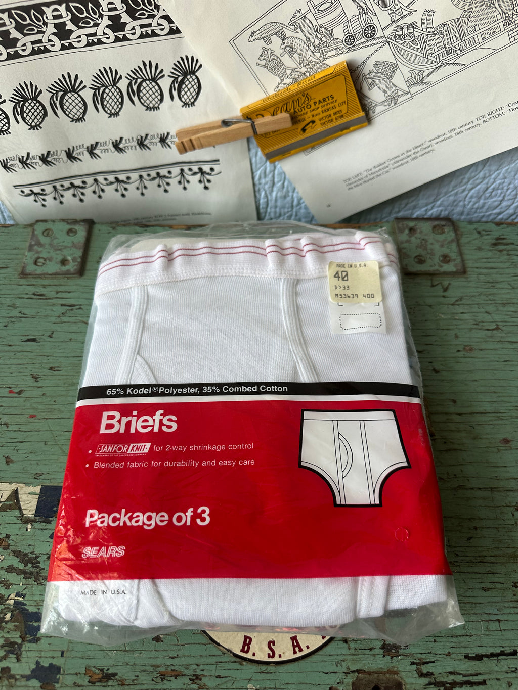 Vintage Sears Roebuck And Co 3-Pack Mens Briefs