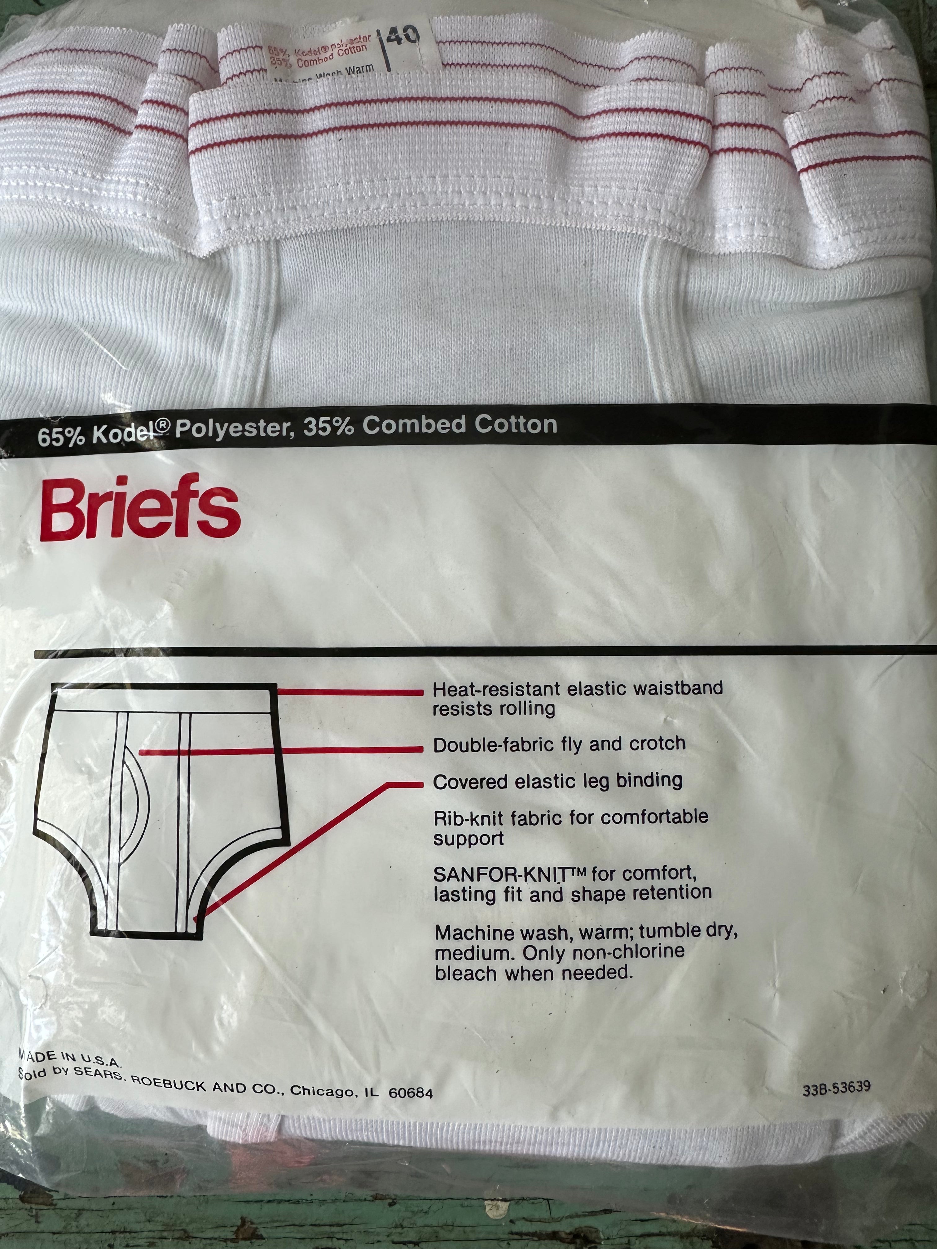 Vintage Sears Roebuck And Co 3-Pack Mens Briefs